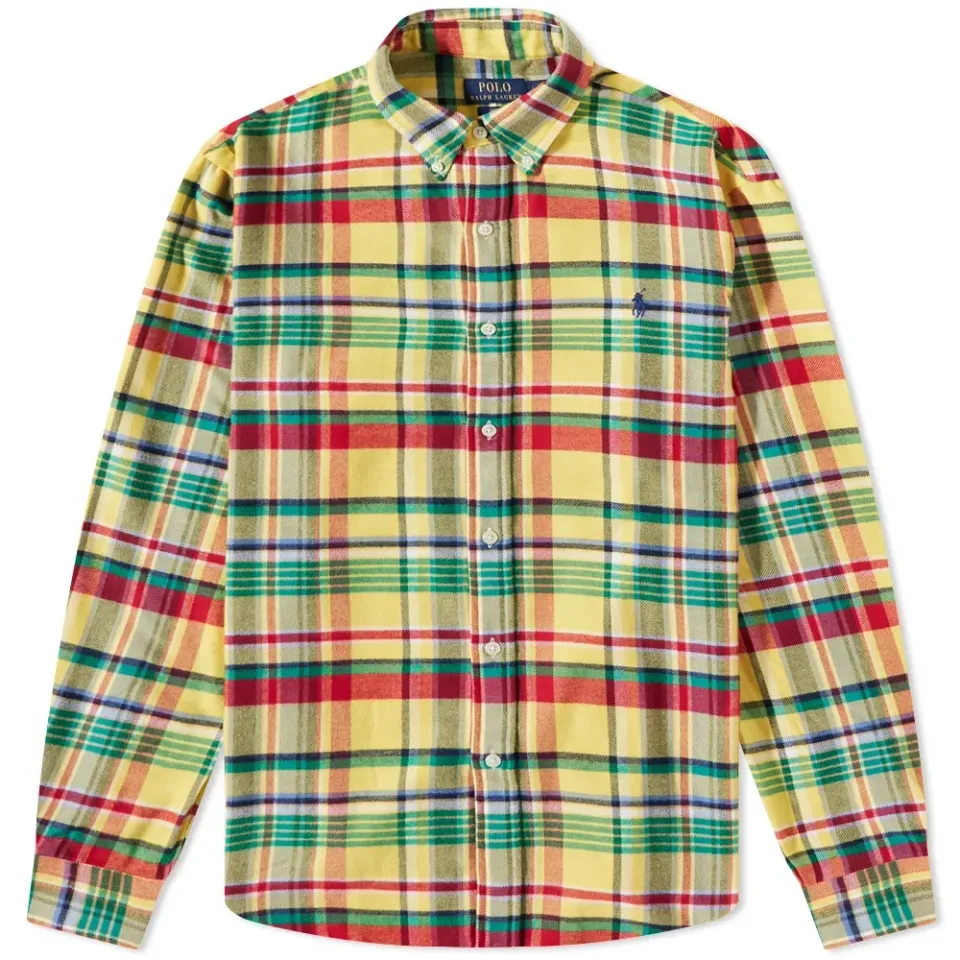 Button Down Plaid Flannel Shirt
