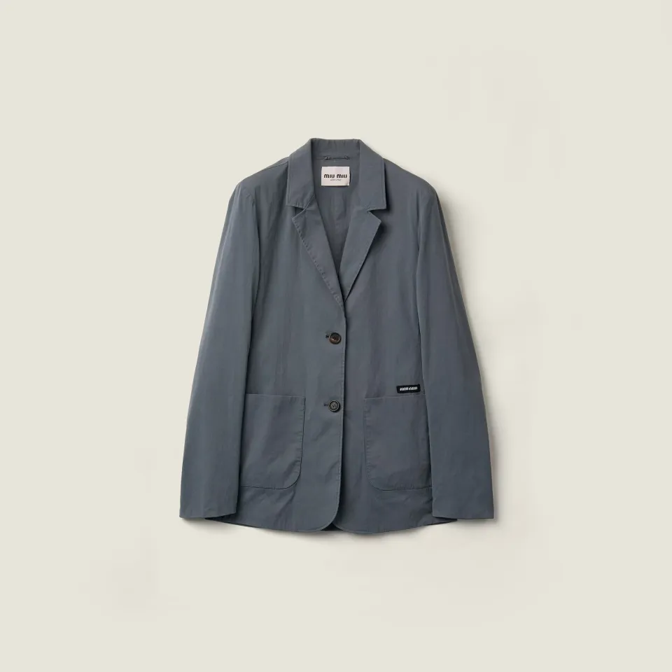 Washed stretch poplin jacket