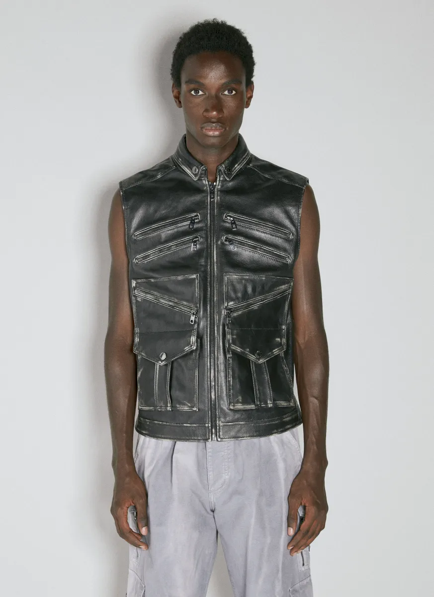 Leather Biker Vest