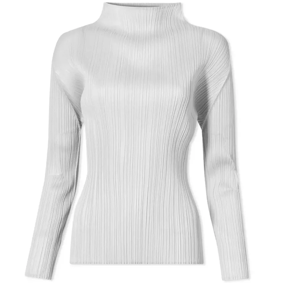 Long Sleeve Basics Pleats Top