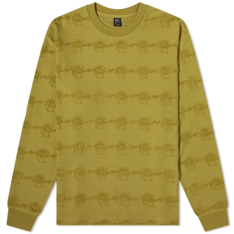 Running Head Textured Stripe Long Sleeve T-Shirt