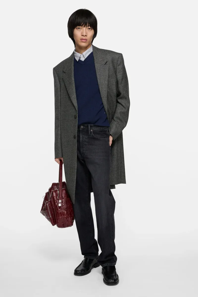Single-breasted wool overcoat