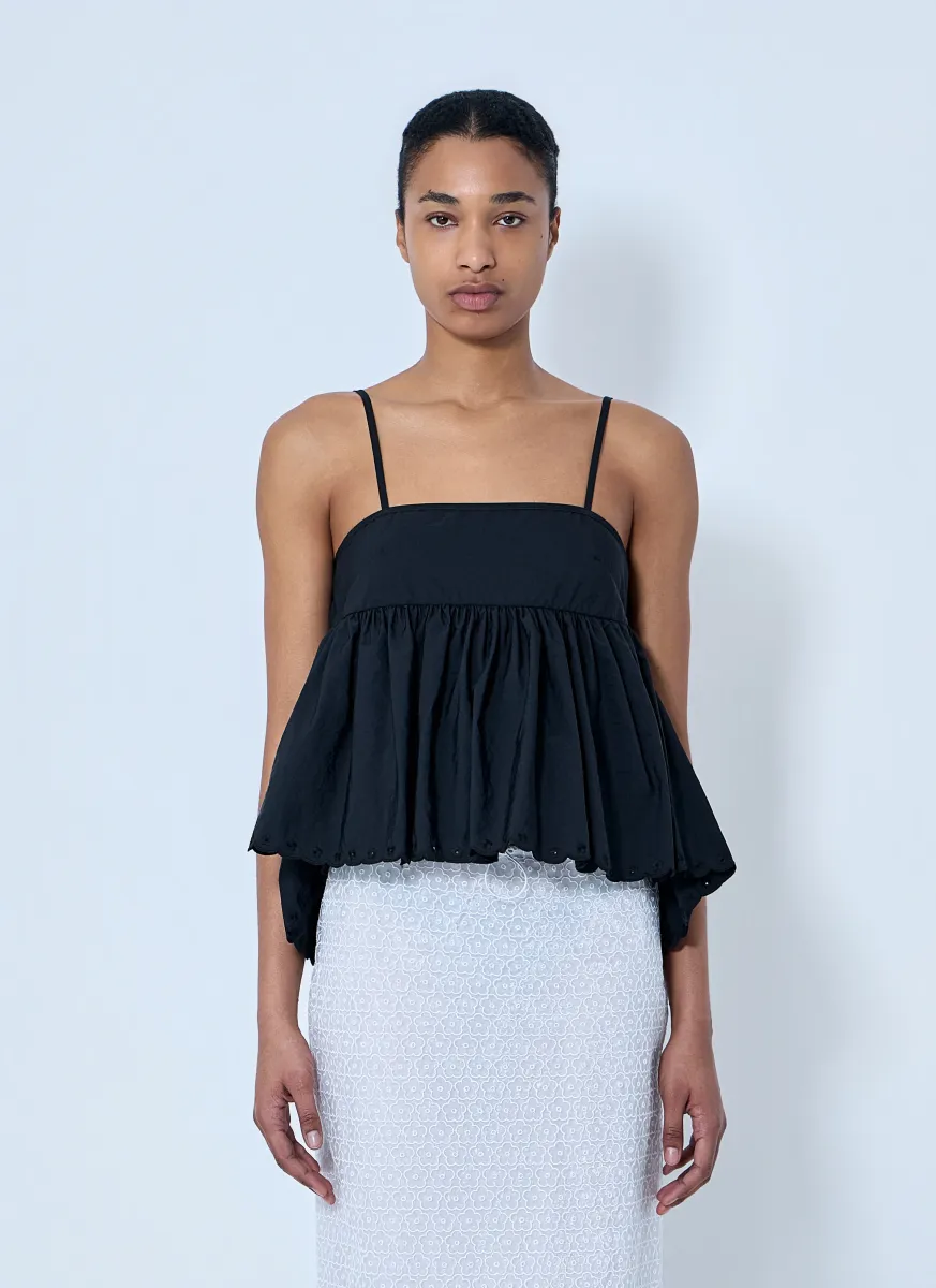 CBselena Embroidered Taffeta Top