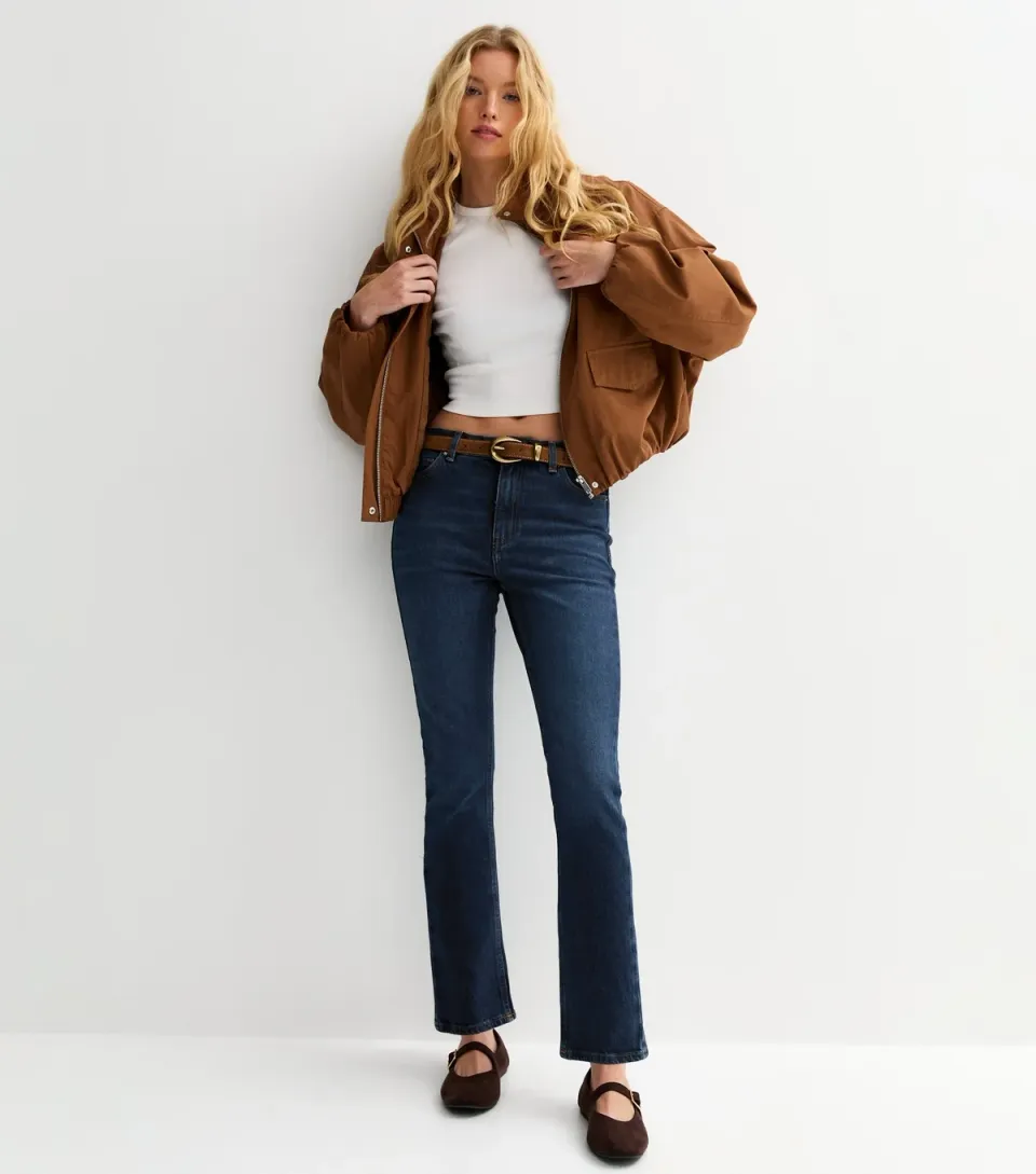 Women's Blue Stovepipe Straight Leg Jeans