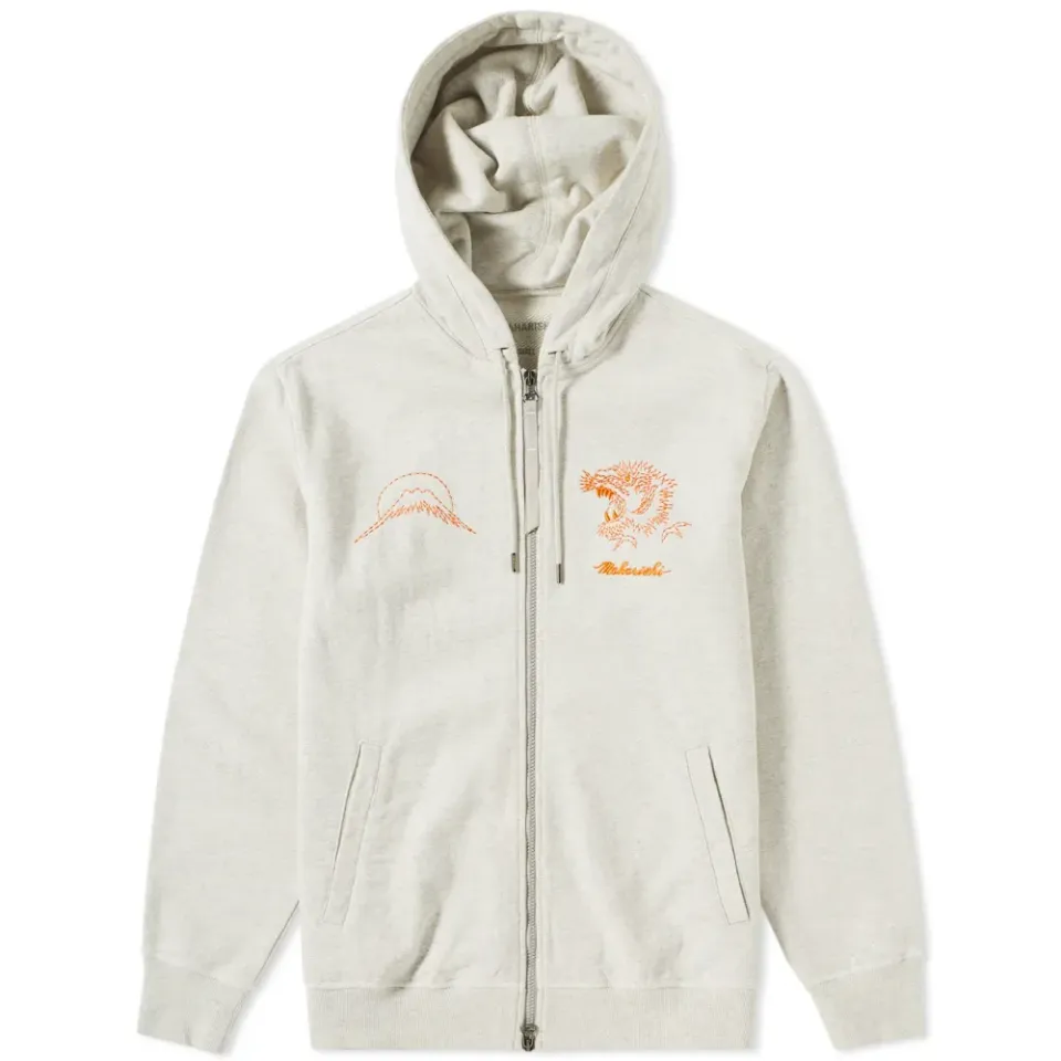 Stencil Tiger Chest Zip Hoody