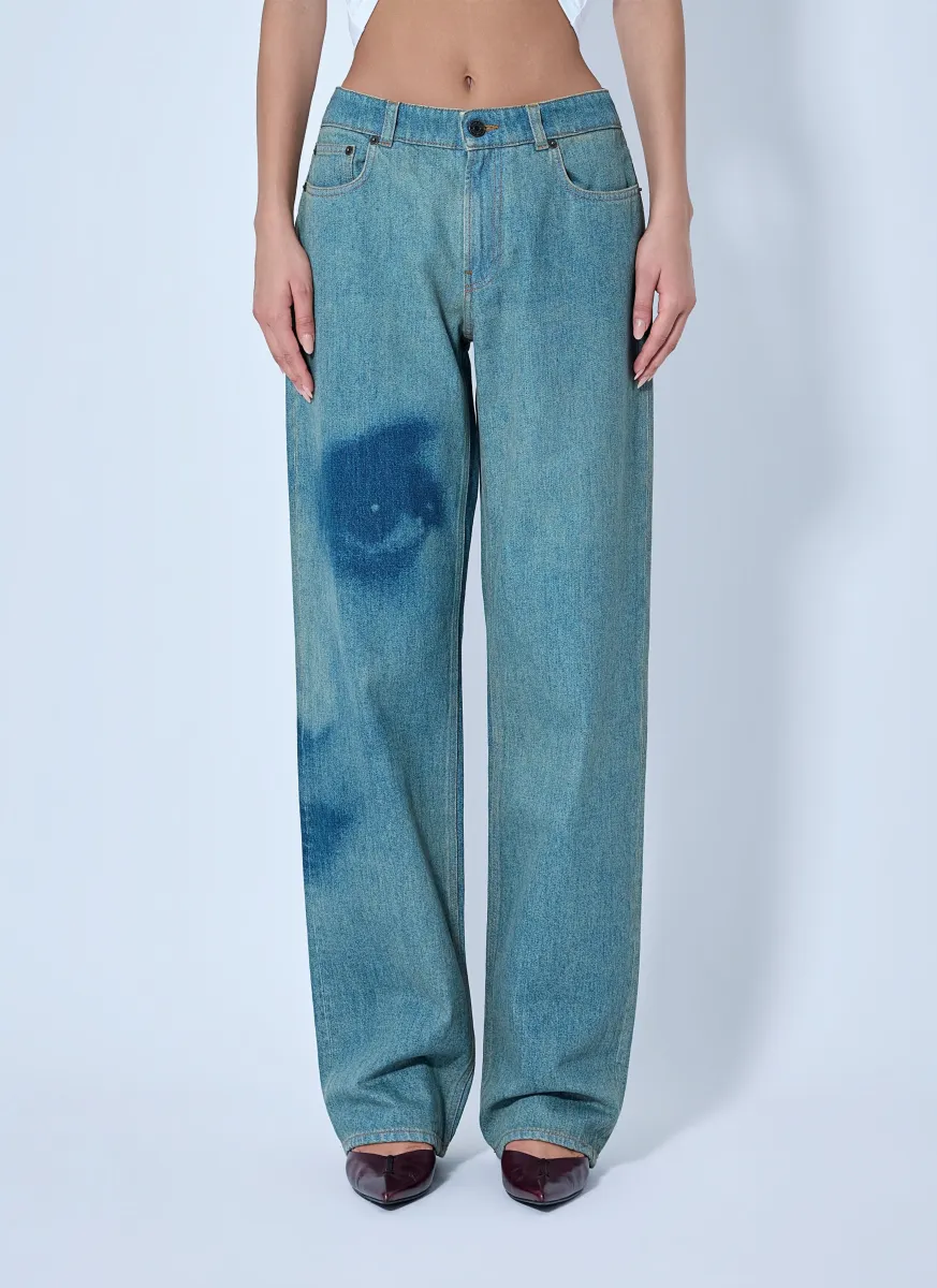 Wide-Leg Denim Trousers