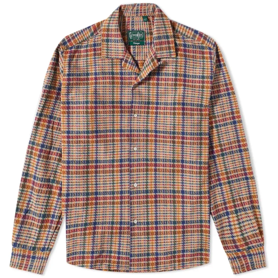 Camp Collar Large Houndstooth Overshirt