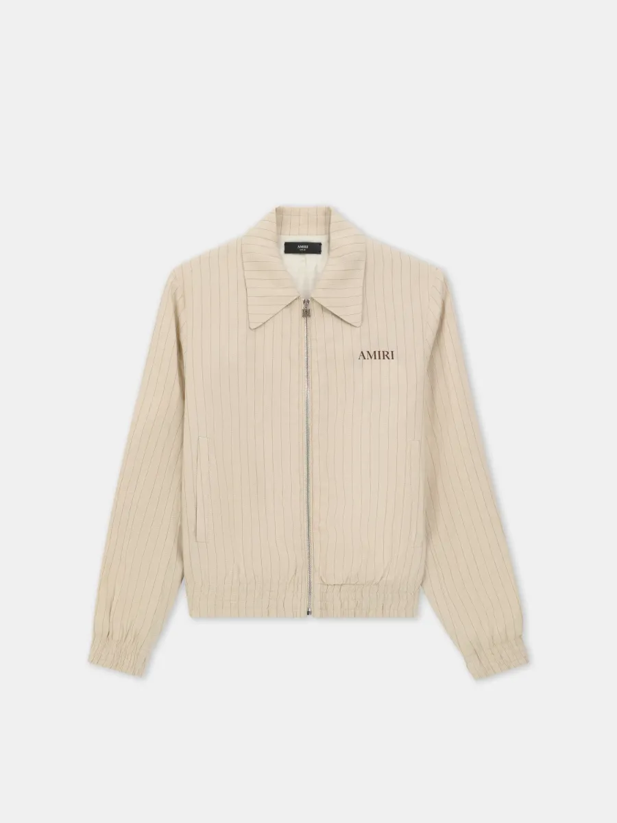 STRIPED BLOUSON - Alabaster
