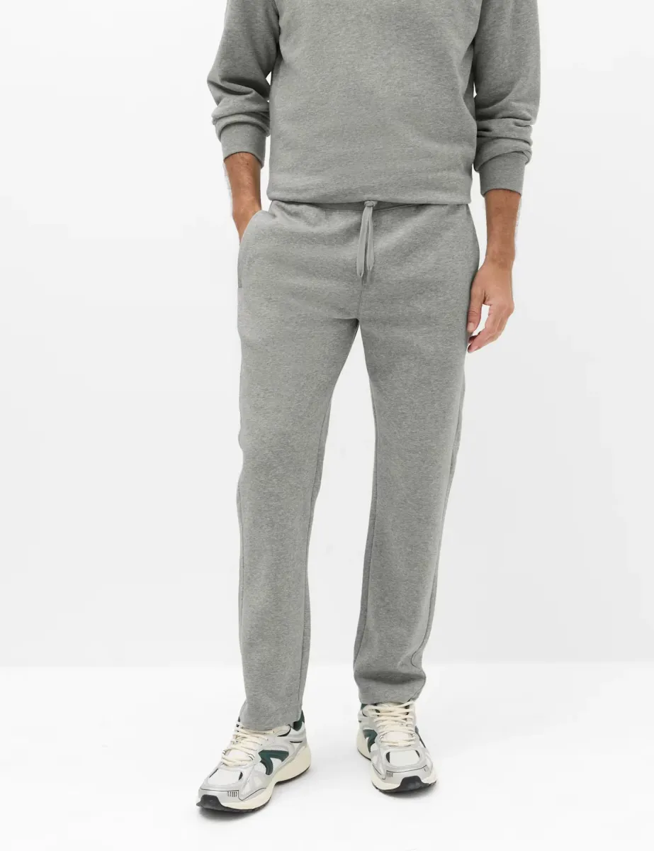 Cotton Rich Straight Leg Joggers Grey Marl