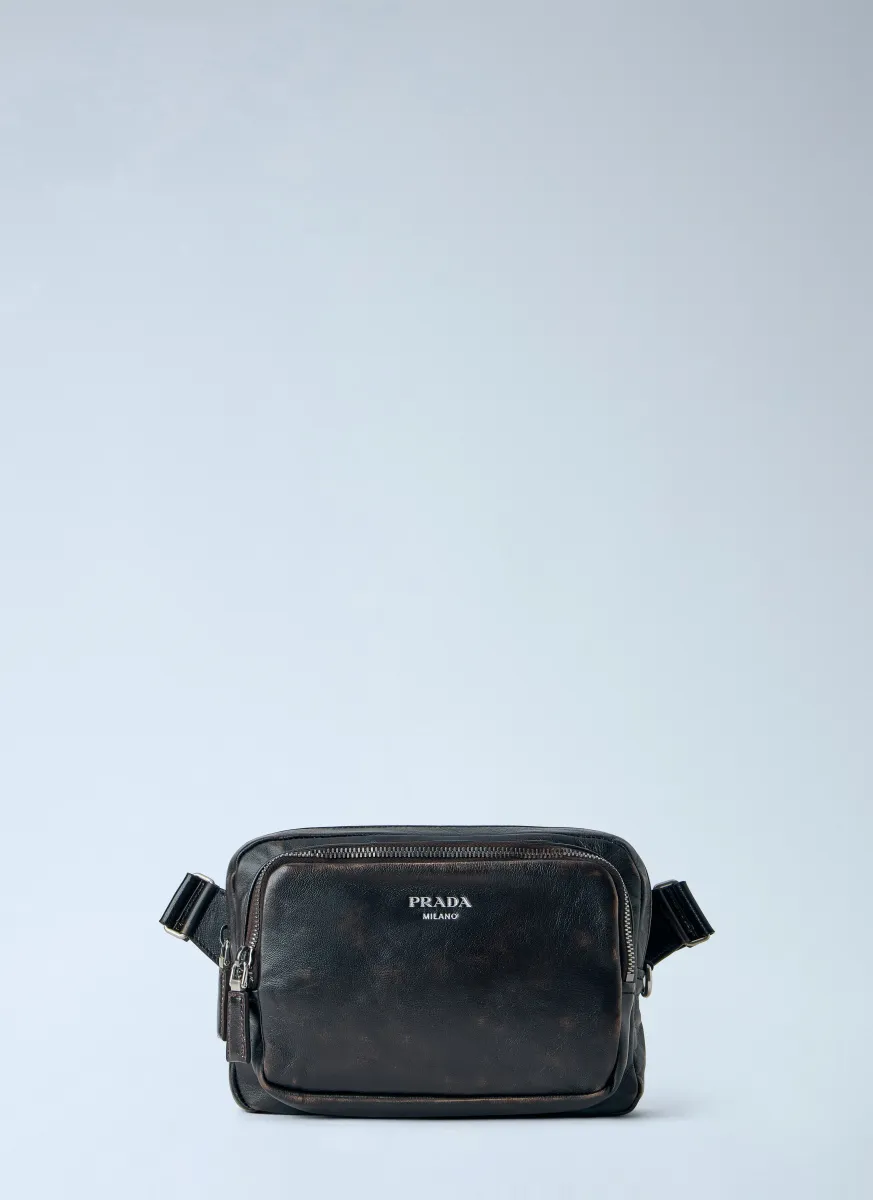 Distressed Nappa Leather Shoulder Bag