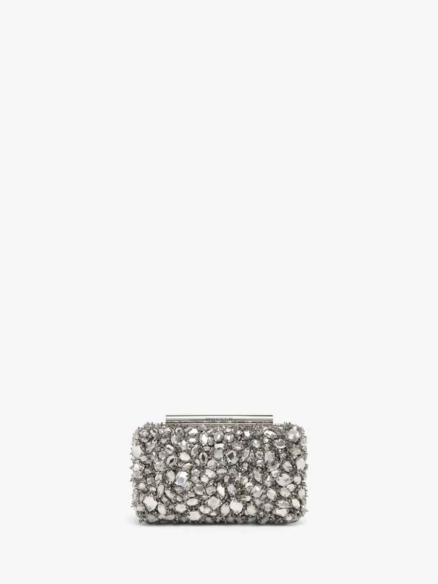 Crystal Embroidery T-Bar Box Clutch