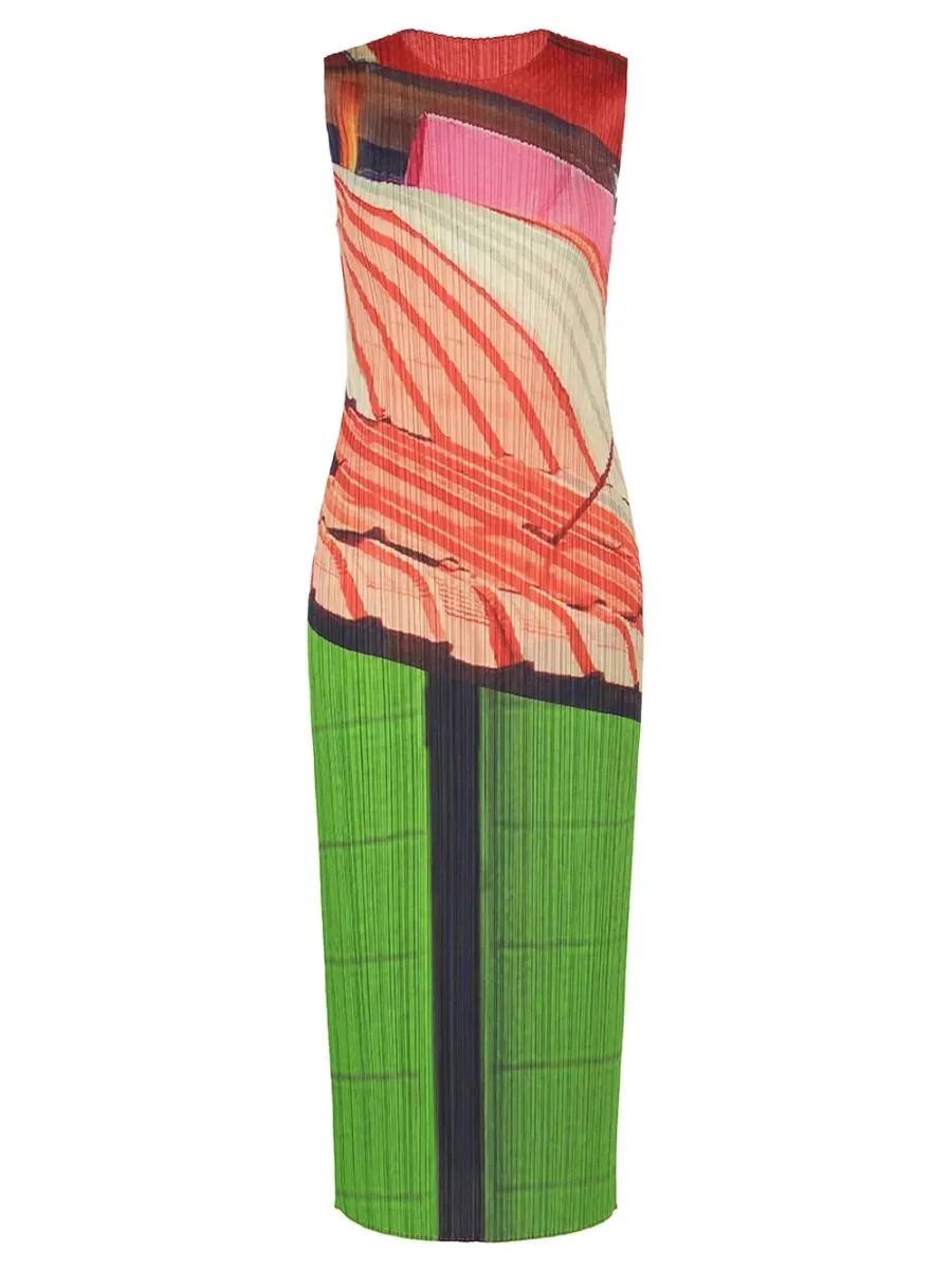 Pleats Please Dress Red/Green