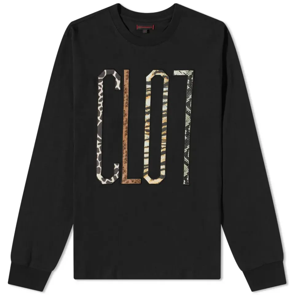 Long Sleeve Patchwork Logo T-Shirt