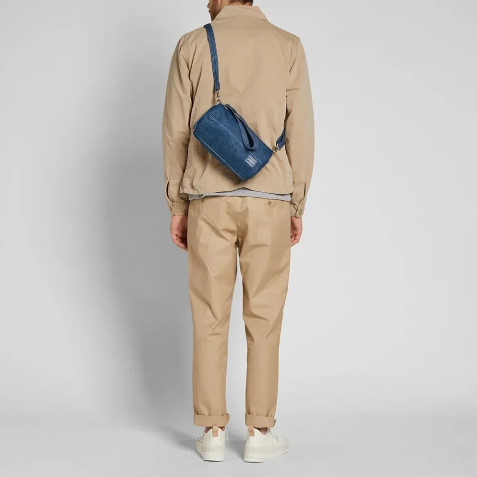 Denim Barrel Shoulder Bag