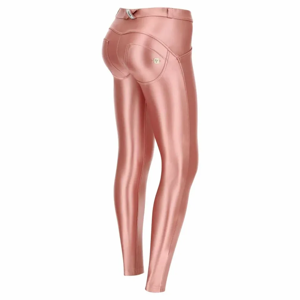 WRUP Metallic Faux Leather - Mid Rise - Full Length - Pink