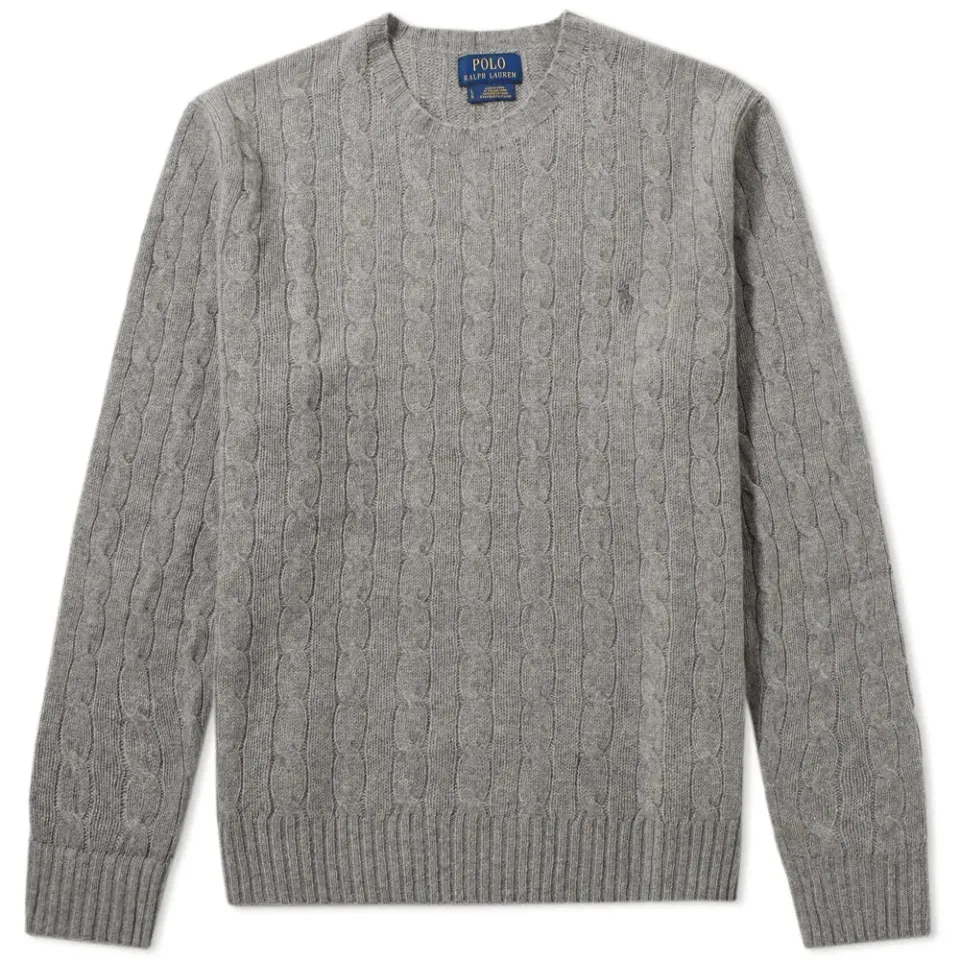Merino Blend Cable Crew Knit