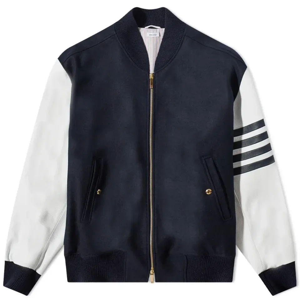 Engineered Stripe Varsity Jacket