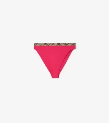 Check Trim Bikini Briefs in Jam red - Women, Nylon