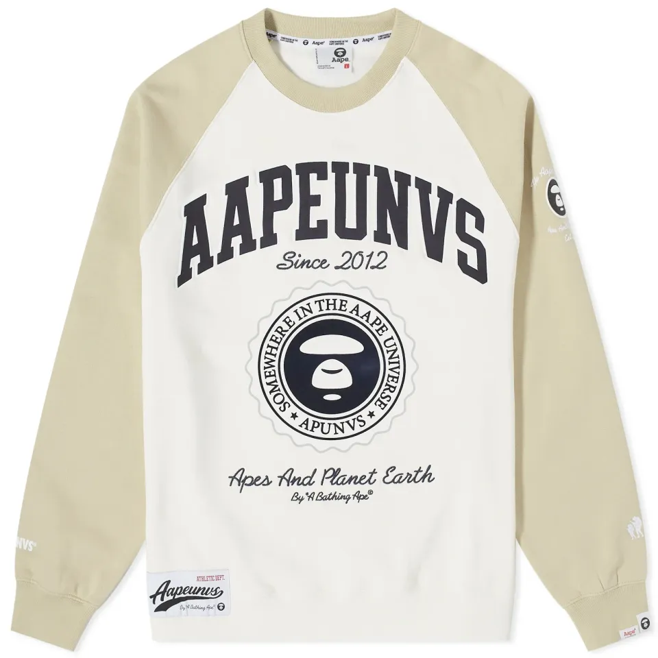 AAPE College Flocking Crew Sweat