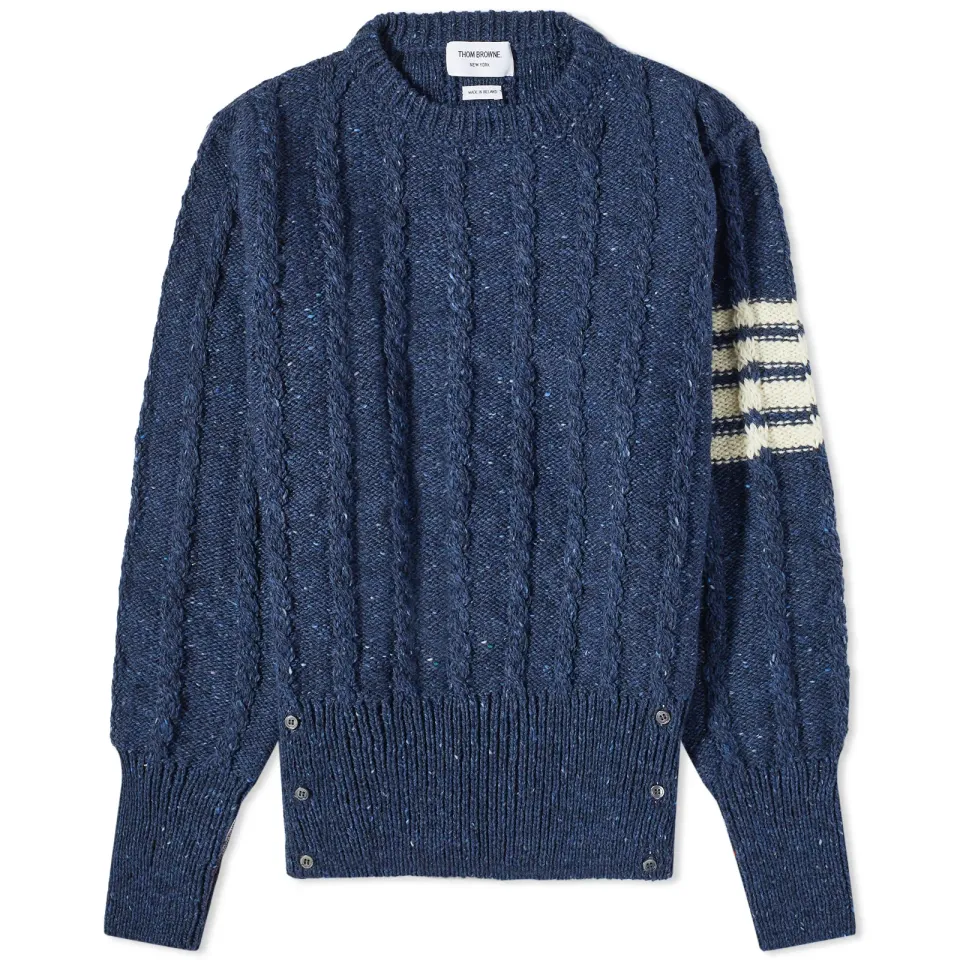 4 Bar Donegal Cable Crew Knit