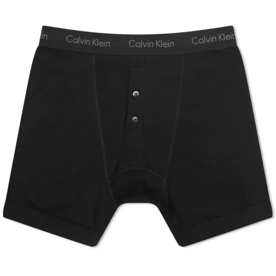 Grey Box Button Fly Boxer Brief