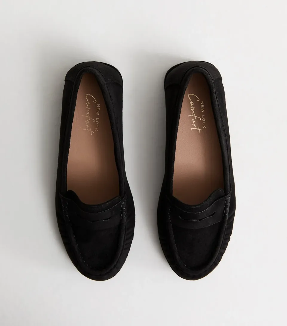 Women's Black Faux Suede Loafer Vegan