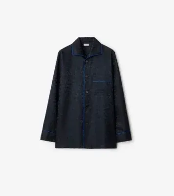 Sunflower Silk Pyjama Shirt in Silhouette black - Men, Cotton