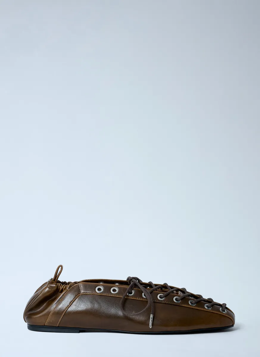 Lace-Up Ballerina Flats