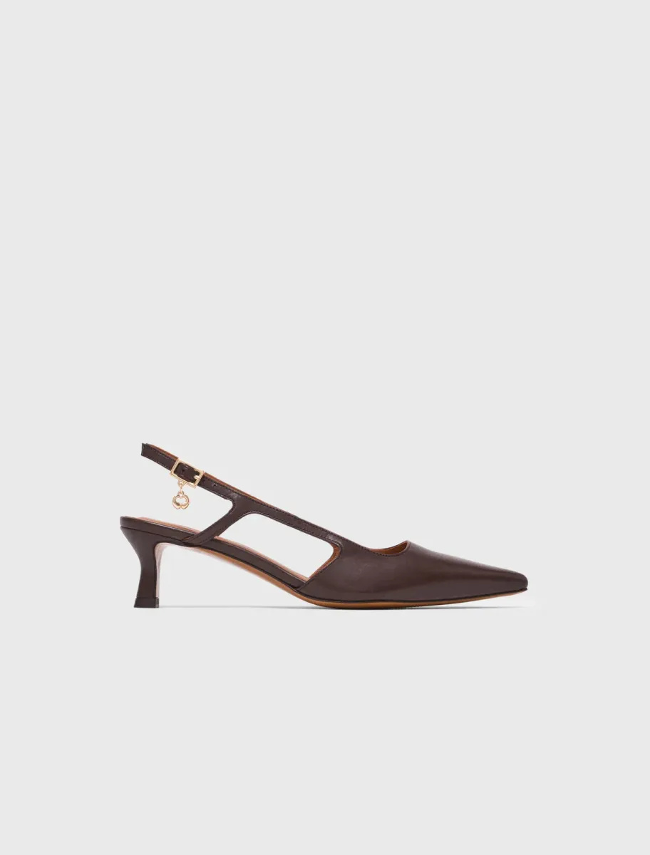 Leather slingbacks