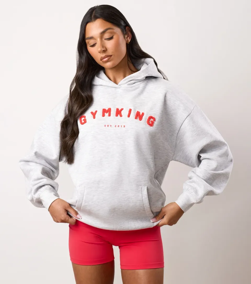 Women's Grey Logo Appliqued Hoodie