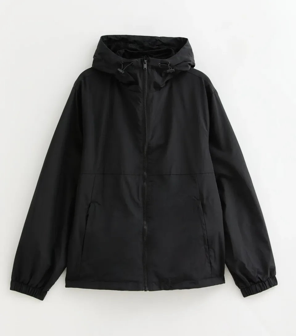 Men's Black Regular Fit Short Windbreaker Jacket