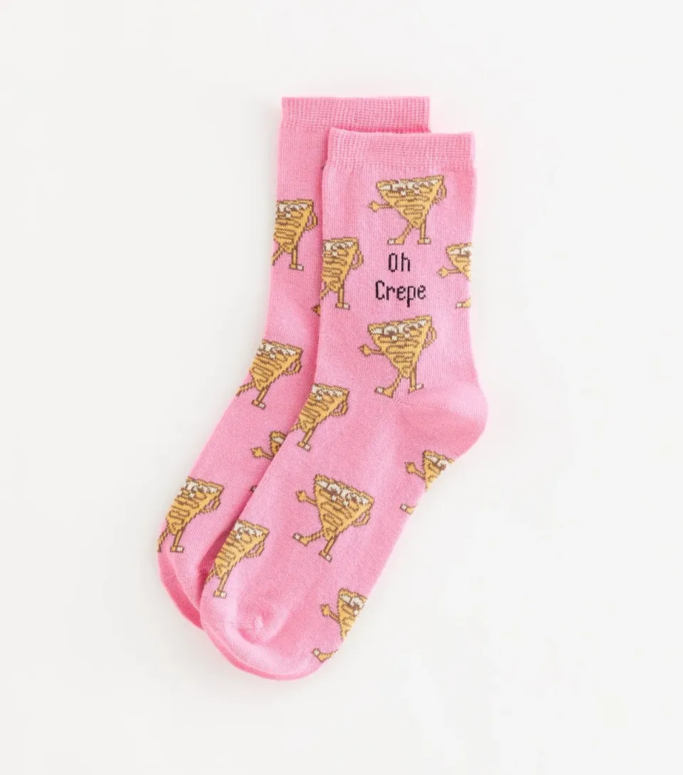 Pink Cotton Rich Oh Crepe Ankle Socks