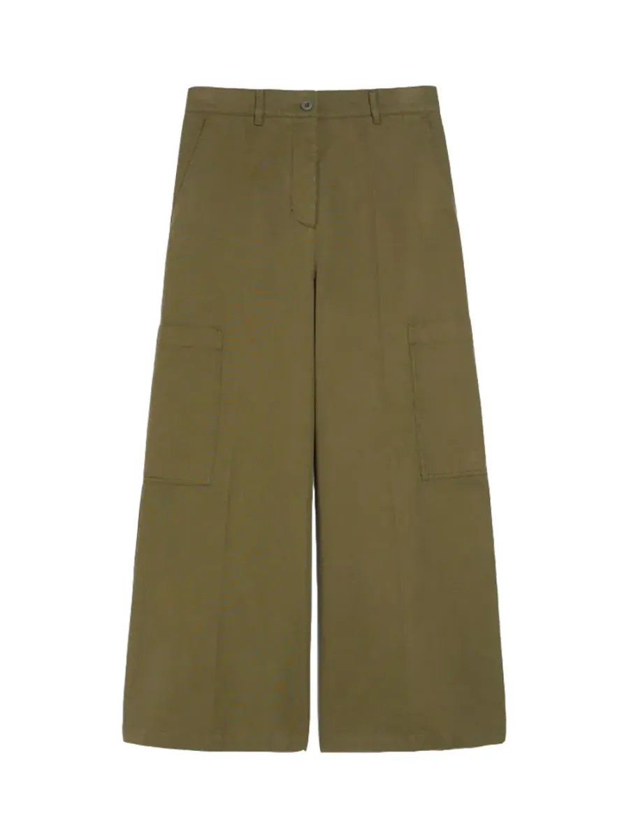 Cotton Canvas Quiz Trousers Khaki
