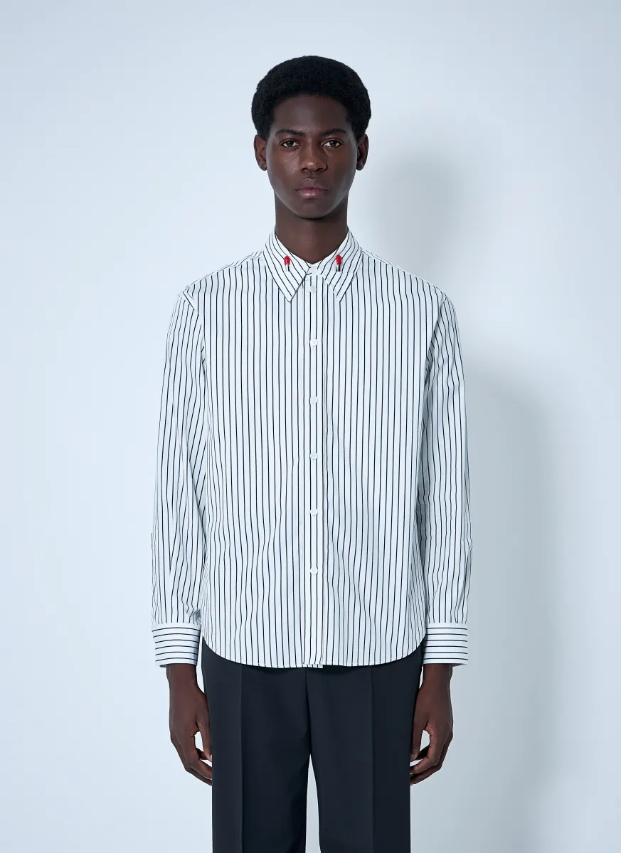 Pinstriped Button-Down Shirt