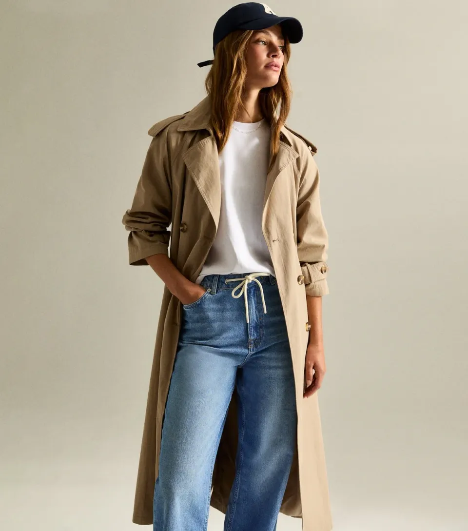Women's Blue High Rise Drawstring Wide Leg Jeans