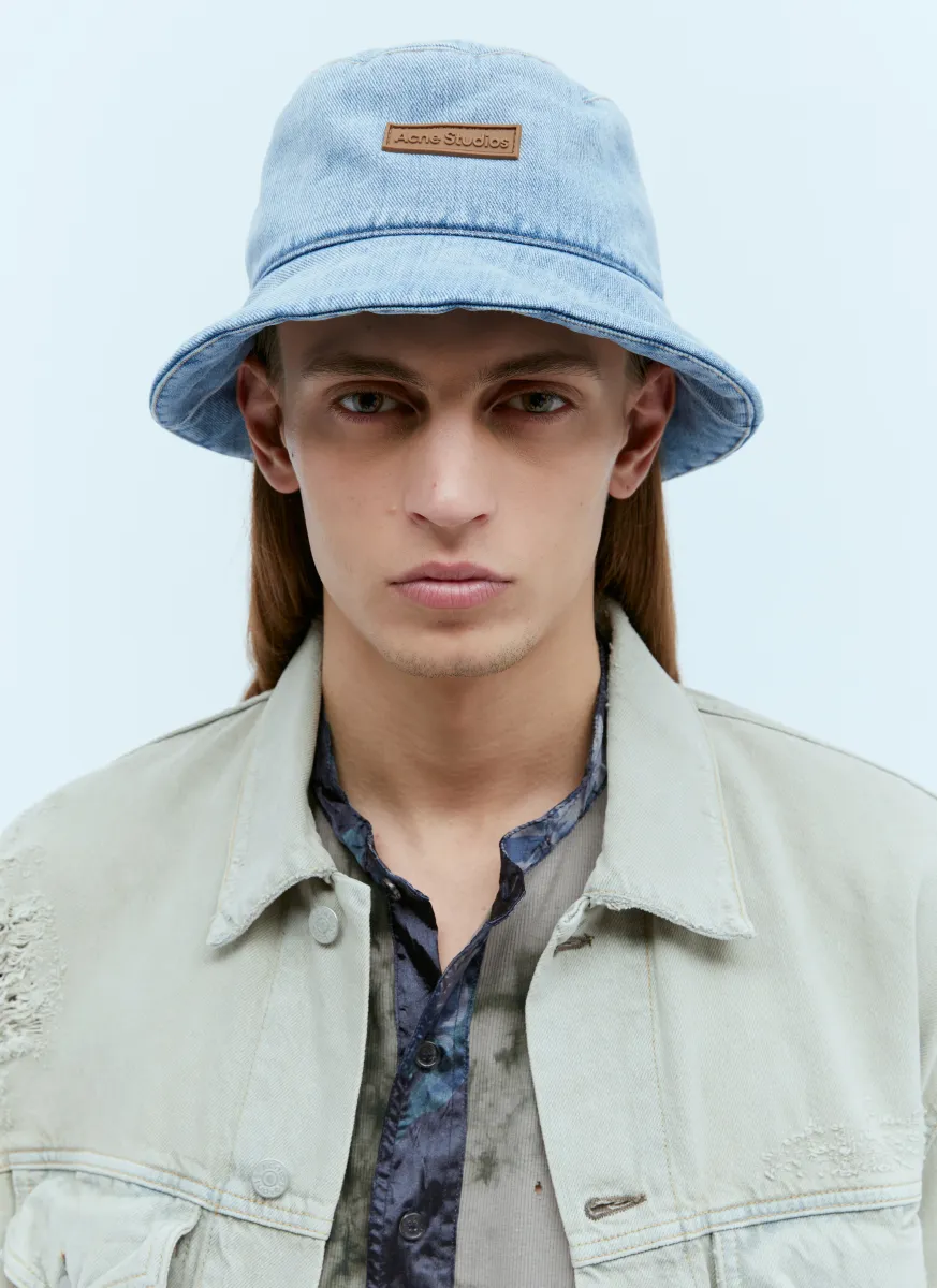Logo Patch Denim Bucket Hat