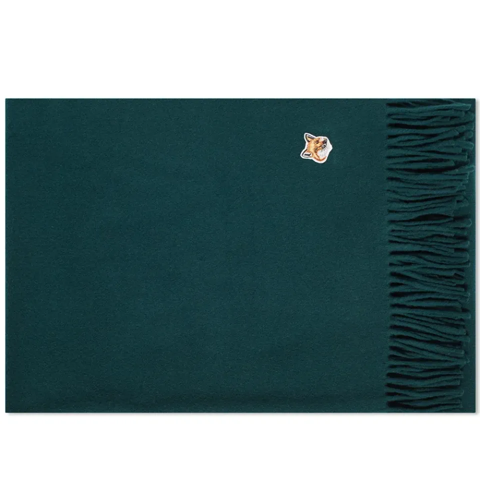 Maison Kitsuné Small Fox Head Wool Scarf