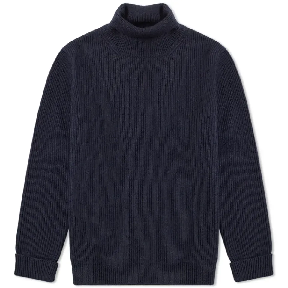 14 Rib Mock Neck Crew Knit