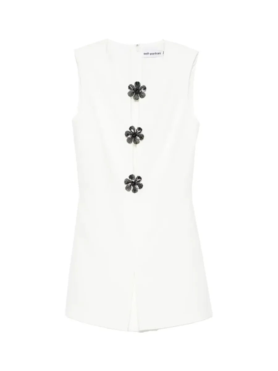White Crepe Playsuit