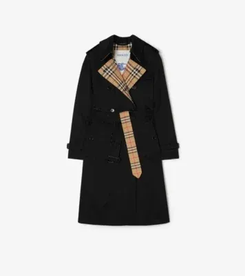 Long Gabardine Lakefield Trench Coat in Black - Women, Cotton