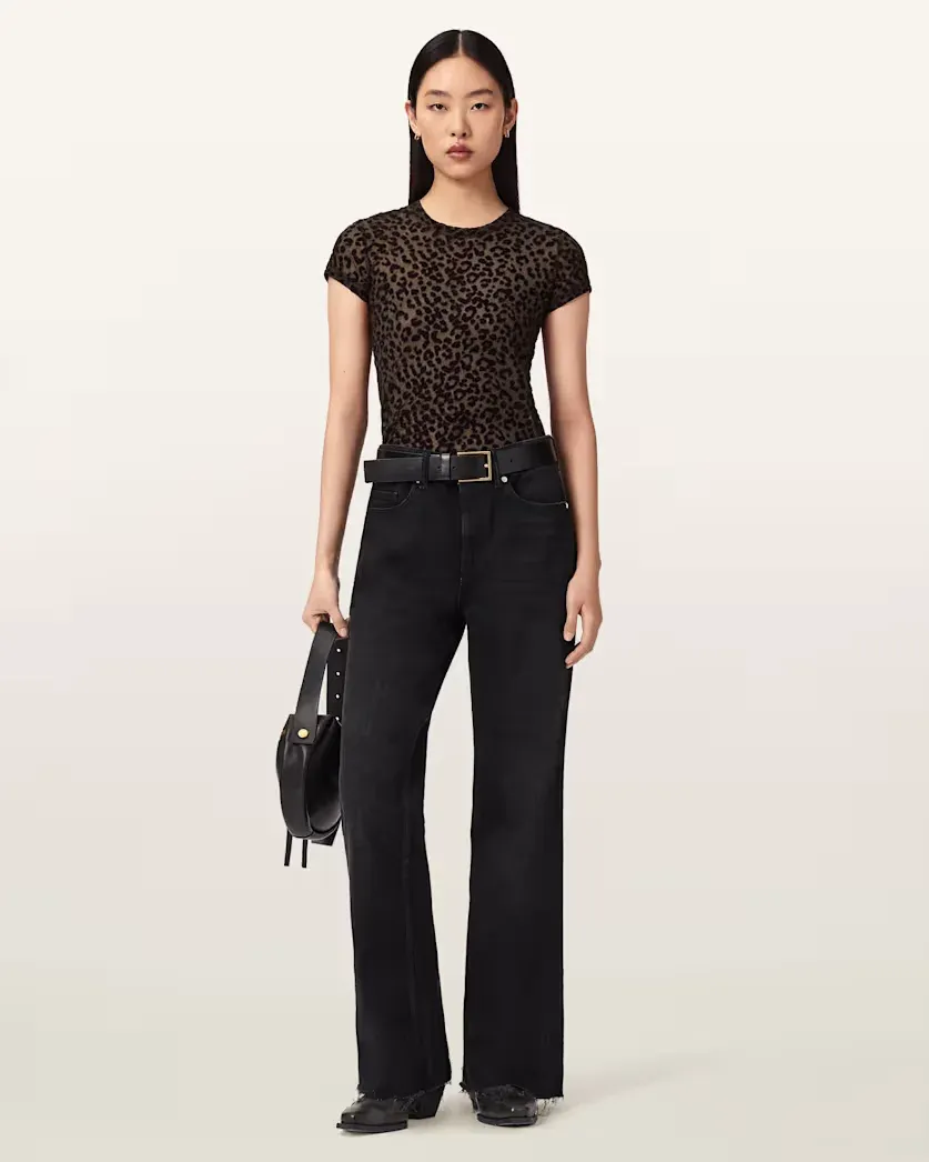 Ellie Mesh Leopard Print T-Shirt