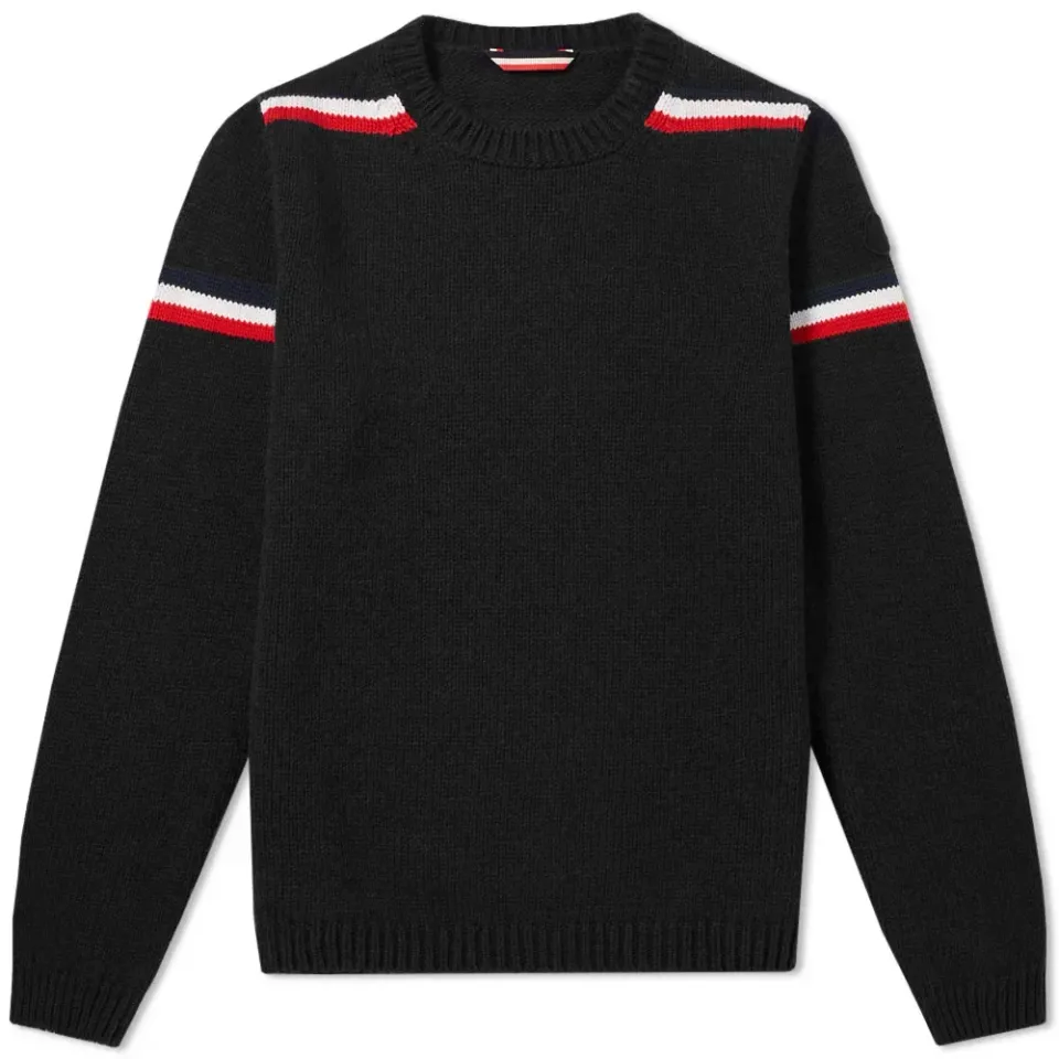 Twist Shoulder Stripe Crew Knit