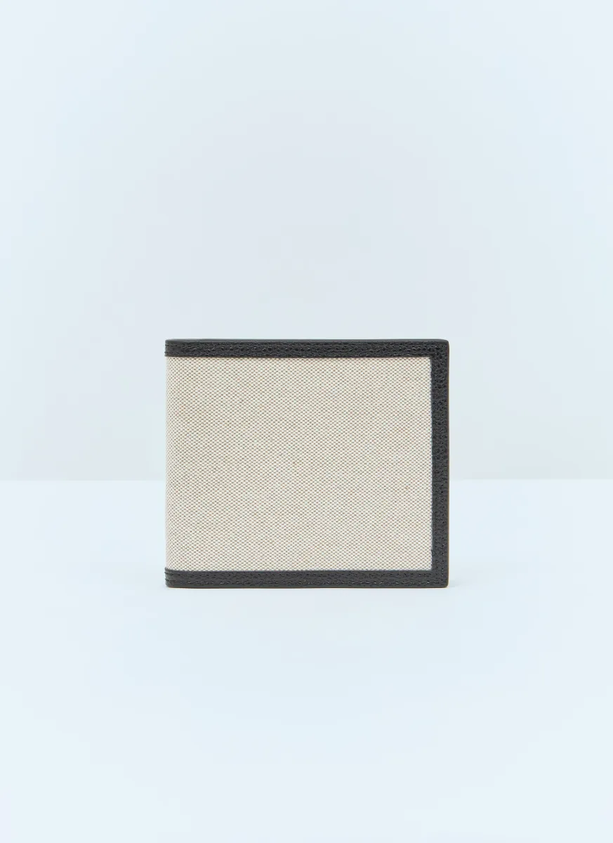 Cotton Canvas Leather Bi-Fold Wallet