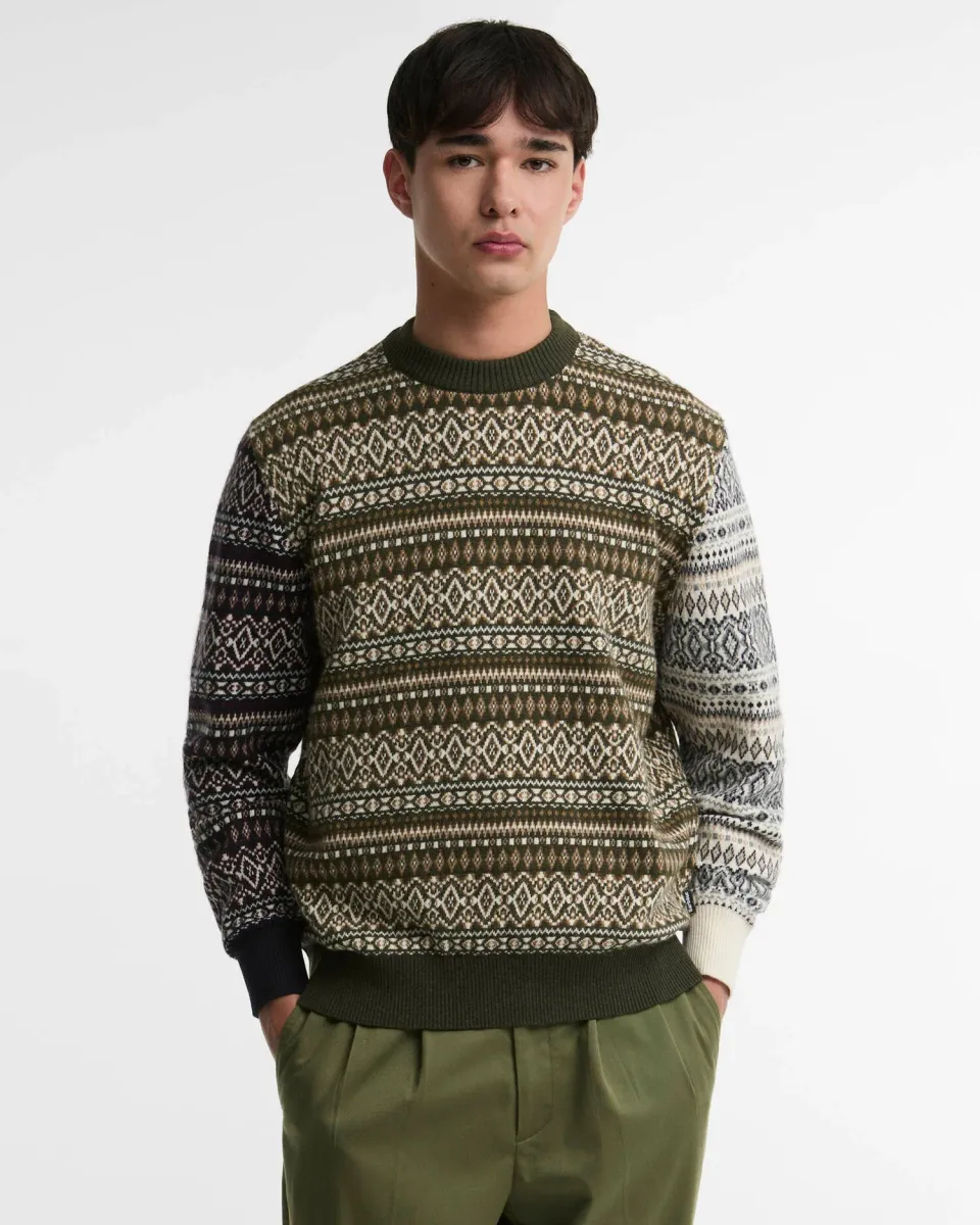 Hardale Patchwork Crew Neck Jumper